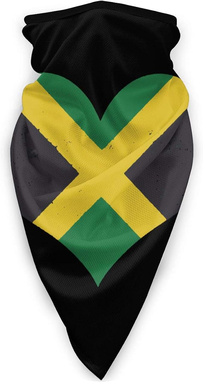 Jamaica Flag Jamaican Heart Seamless Balaclava Face Sun Mask Bandana