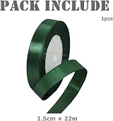Aisszhao Dark Green Ribbon 22M Polyester Satin - Thick, Double Sided view 2