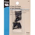 Dritz 93-1 Sew-On Hook & Eye Closures, Black 4-Count