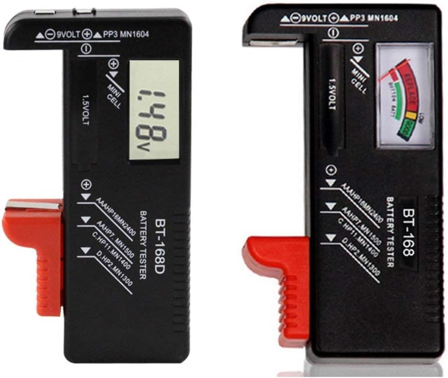 Set of 2 Digital Battery Testers Voltage Checker and Power Level