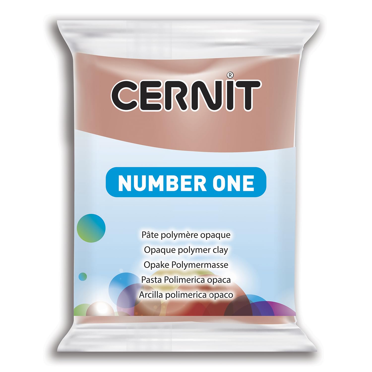 CERNIT CE0900056812C - A Pack of Polymer Clay Block - Number One Range - Modelling and Baking Clay - Taupe Colour - 56 g Block - Manufactured in Belgium