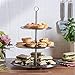 VonShef 3 Tier Cake Serving Stand Tray To Display Cakes, Cupcakes, Cookies, Tapas, Buffets, Perfect For Christmas Party Wedding Food Displays, Stainless Steel, 15 Inches Tall