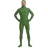 Sheface Men's and Women's Spandex Open Face Costume Bodysuit Stretchy Halloween Cosplay Face Open Body Suit
