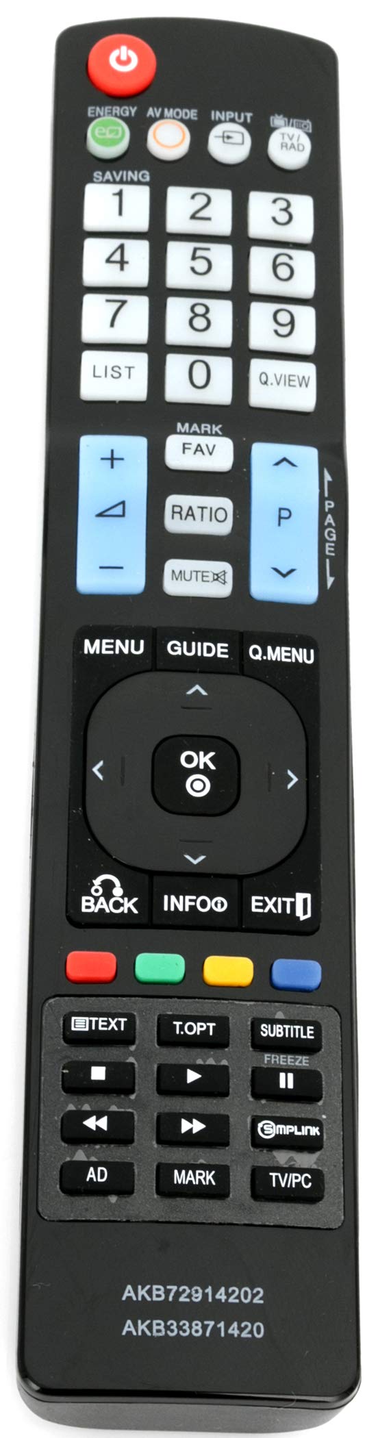 ALLIMITY AKB33871420 Remote Control Replaced for LG Plasma LED LCD TV M2794DP M2762DL M237WD-PZ M237WDP-PC M2362DP-CLBEUDLUP M2362D-PC M2362D M227WDP-PZ M227WDP-PC M227WD M2262DP-ZL