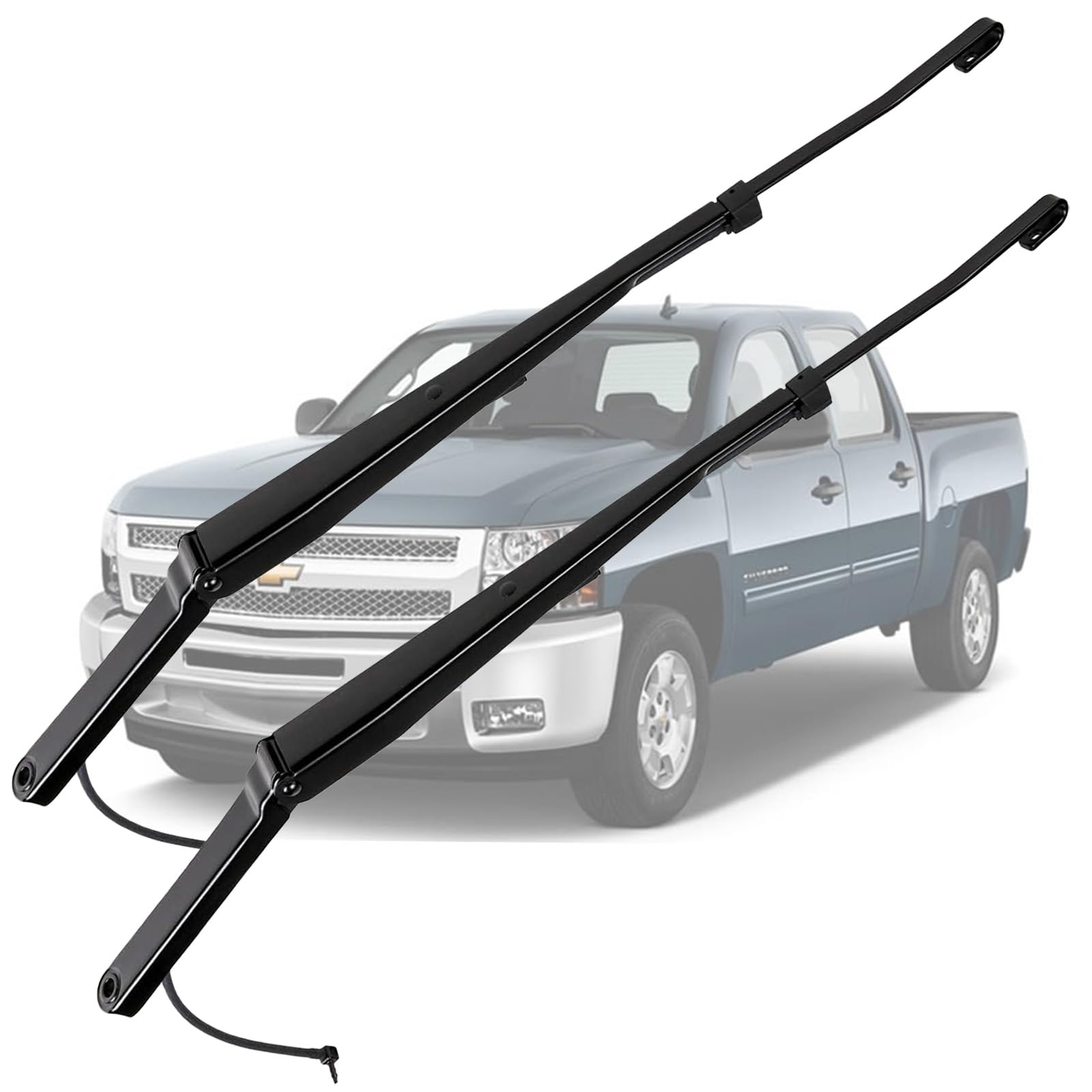 Photo 1 of 2 Pcs Front Windshield Wiper Arm Pair Kit Compatible with Cadillac 2002-2006/Chevrolet Silverado 2002-2007/GMC Sierra 2002-2007, Replace# 42694, 42547, 15829647, 15829648, 15139553, 88958115.