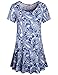 Hibelle Women's Crew Neck Short Sleeve Printed Flared Tunic Tops