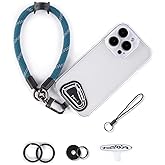 project-cb Hand Wrist Phone Strap,Phone Lanyard Patch ×2,Cell Phone Case Holder,Wristlet Strap for Key,AirPods,Camera (Slate Blue, 12inch)