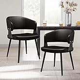 Modern Dining Chairs Set of 2, Comfy Dining Chairs, Padded Chair with Leather Seat, Ergonomic Kitchen Chair, for Dining Room