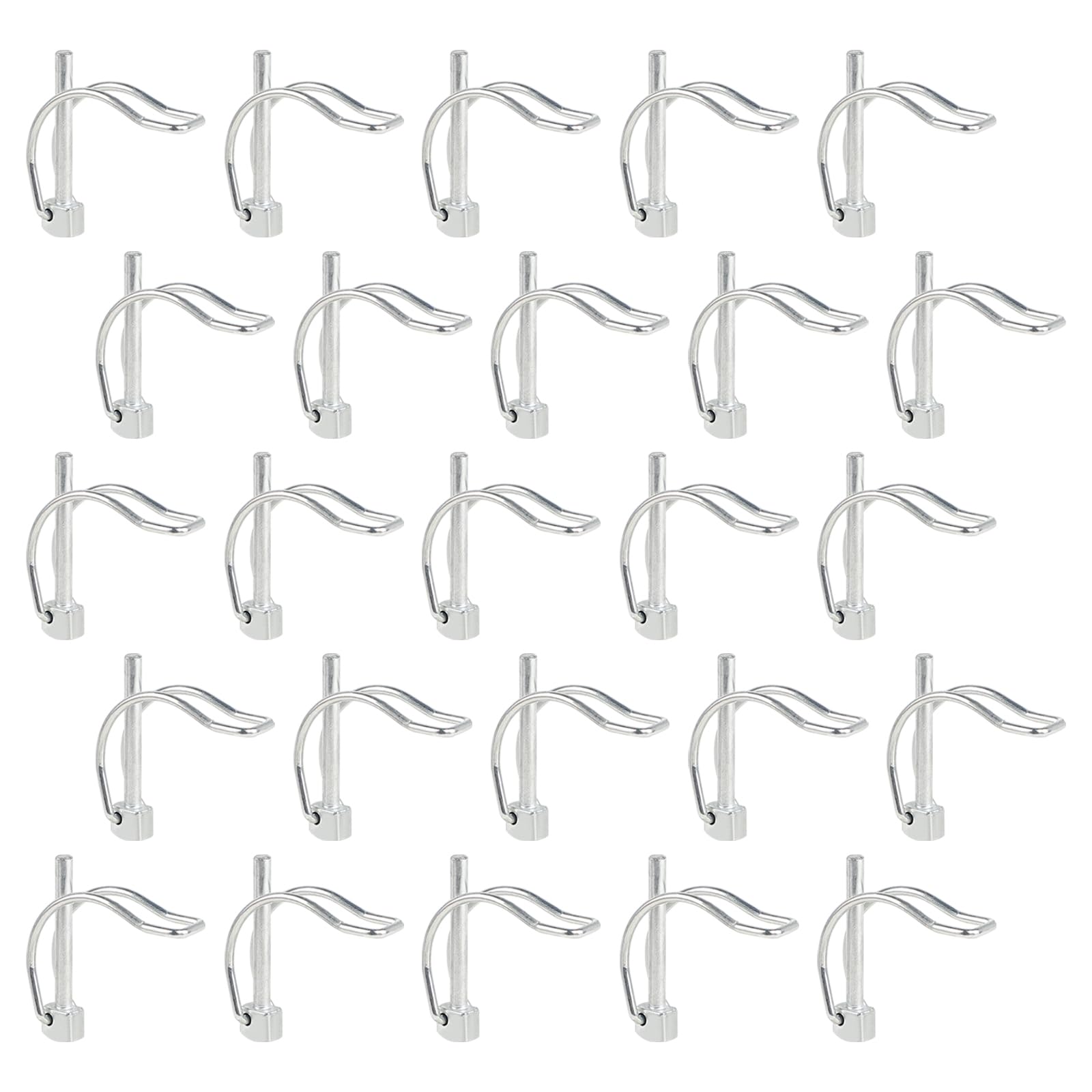 MIGUBIGU Folding Splint D Shape 4 x 40 mm Pipe Folding Pins with Snap Fastener Pipe Folding Pin Carbon Steel Galvanised Pack of 25