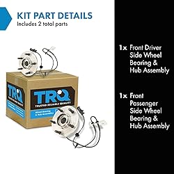 TRQ 2 Piece Front Wheel Bearing & Hub Assembly Set