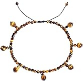 Jewever Natural Crystals and Gemstones Beaded Ankle Bracelets for Women Crystals and Healing Stones Beach Foot Gemstone Yoga Meditation Anti-Anxiety Jewelry