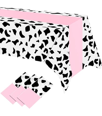 Cow Print Table Cloths 3-Pack - 54 X 72 Inch Farm Animal Theme Party Covers For Birthday, Picnic - View #11