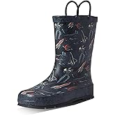 Western Chief Boys Waterproof Printed Rain Boot with Easy Pull on Handles - Space Tour, 5 M US Toddler