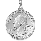 DIY Jewelry: Sterling Silver Bezel for Quarter Coins – Easy to Use Pendant/Charm/Necklace Setting/coin is not included/