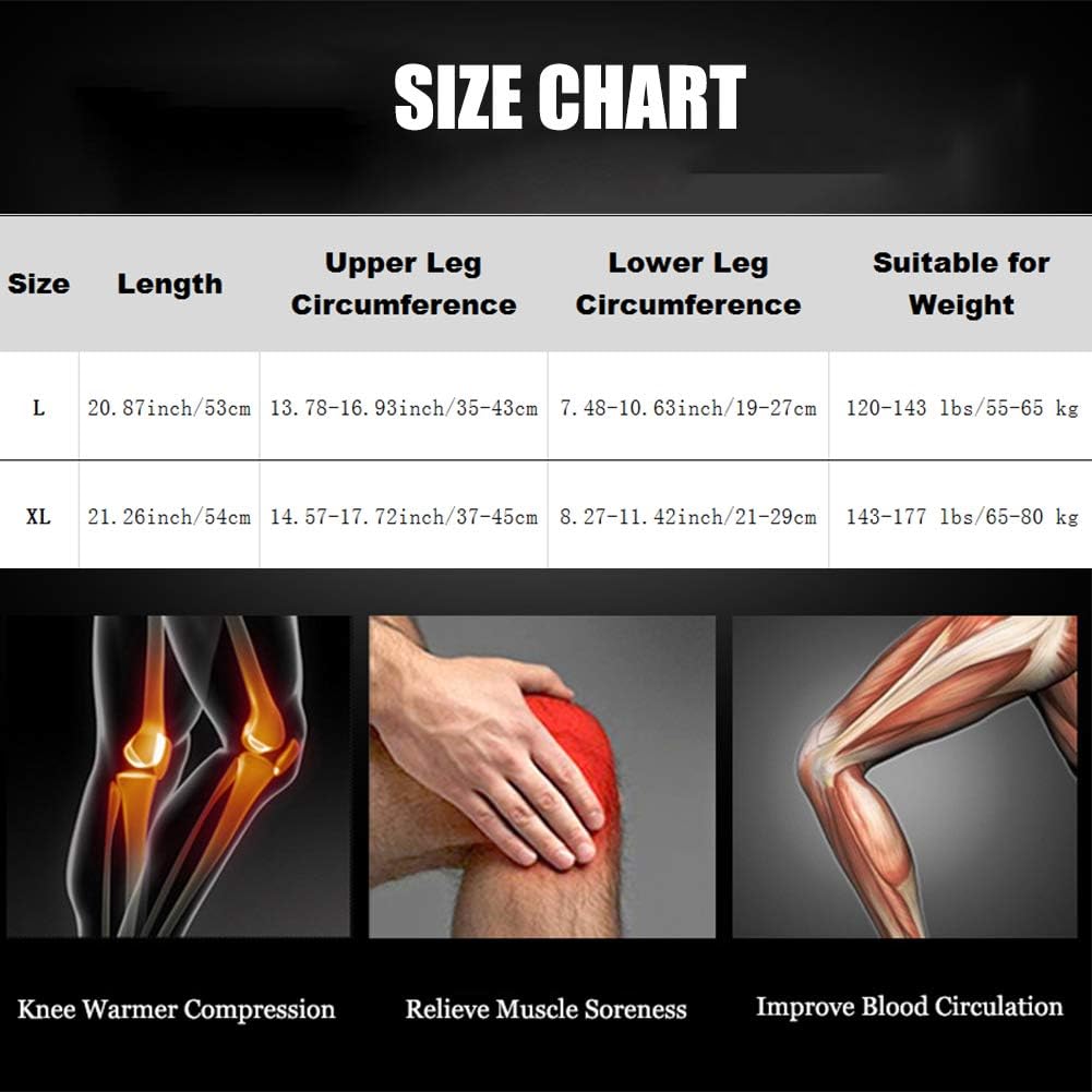 Leg Support Sleeve Leg Sleeves Compression Anti-Slip Long Leg Sleeves Full Length Knee Support Brace Sleeve Compression Calf Shin Sleeves Leg Tights Stocking Over Knee Leg Warmers for Basketball Run - Image 5