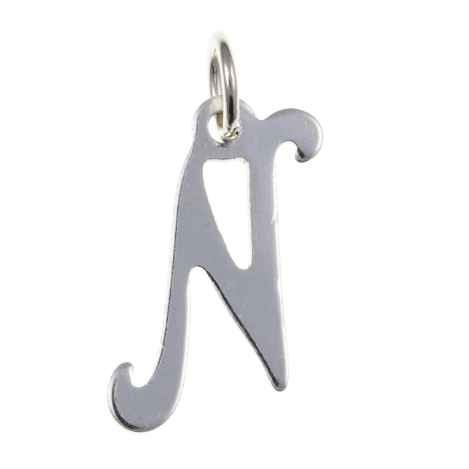 Capital Letter N Alphabet Initial 925 Sterling Silver Slider Charms for Women Girls/Silver Alphabet Letter Charms for Jewellery Making - Fit for Traditional Charm Bracelet
