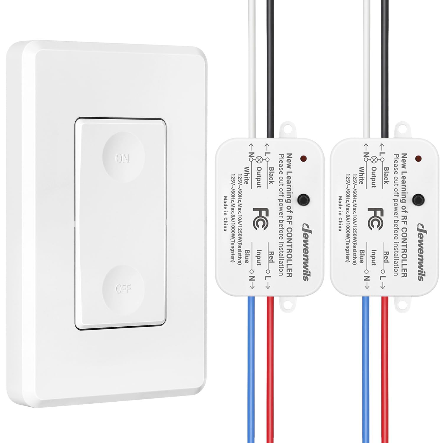 Photo 1 of DEWENWILS Wireless Light Switch and Receiver Kit, 10A/1200W, No in-Wall Wiring Required,Remote Control Wall Switch Lighting Fixture for Ceiling Lights, Fans, Lamps,100 Ft RF Range, Programmable