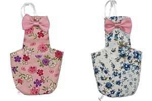 LATIOBRO 2 PCS Cute Birds Suit Parrots Holiday Reusable Pink&Blue Decoration Pet Bird Clothes for Parrot Pet Chicks