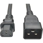 TRIPP LITE P032-003 Heavy Duty Power Cord PDU 15Amp 12AWG IEC 320 C13 C20 3', Black