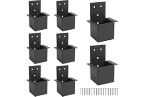 XIHUWZ 8 Pcs Pergola Brackets，4“x 4"(Actual 3.6 "x 3.6") Post Top Rafter Brackets, Pergola Kit, Gazebo Brackets, Wall Mount Bracket Kit for Wood Posts Pergola Post Connector Or Deck Railing