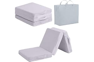 Tiita Foldable Floor Mattress for Kids -Daycare Sleeping Futon or Floor Bed with Storage Bag, Toddler Floor Nap Mat, Portable Toddler Travel Mattress for Camping & Guest Use, Playroom, Plush Grey