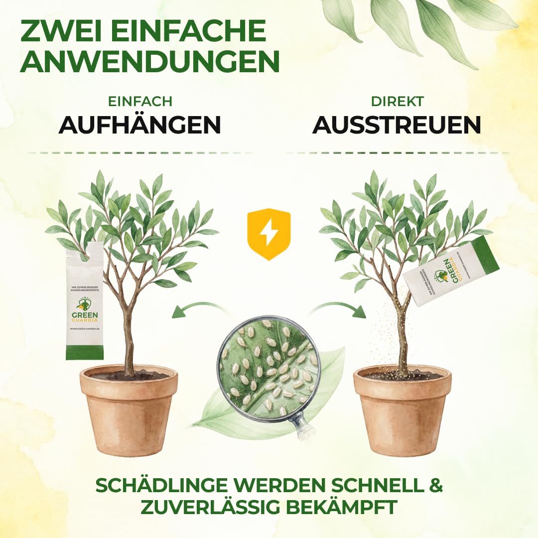 GREEN GUARDIA Power Raubmilben gegen Spinnmilben – 10 Tüten - Biologisches Mittel zur effektiven Spinnmilben Bekämpfung für Zimmer- & Zierpflanzen sowie Canna. – chemiefreie Mittel 6