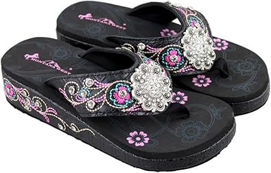 embroidered flip flops