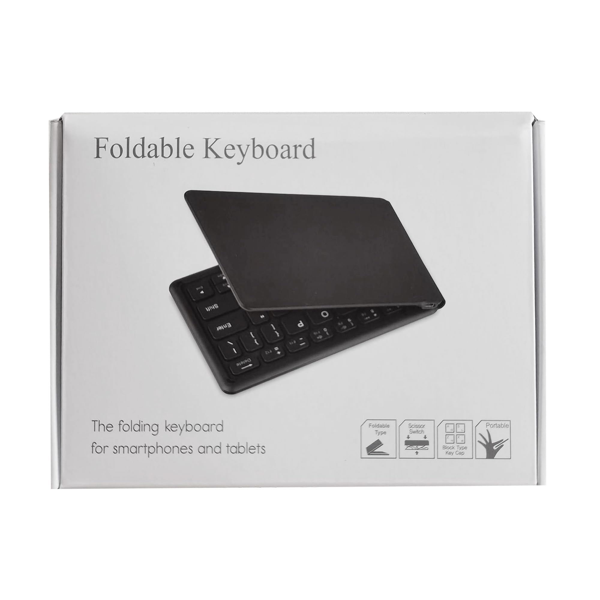 MoKo Foldable Bluetooth Keyboard, Ultra-Thin Folding Rechargeable, Portable Wireless for Laptop iPhone iPad, Compatible with All iOS Android Windows Tablet Smartphone Devices, Gray