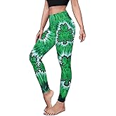 color cosplayer St. Patrick's Day Leggings Shamrock Stretchy Tights Yoga Pants for Women