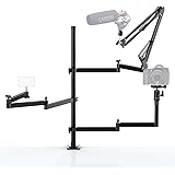 Live Broadcast Boom Arm, ULANZI Flexible Desk Mount Camera Arm Clamp Webcam Stand, Microphone Boom Arm for Blue Yeti Snowball