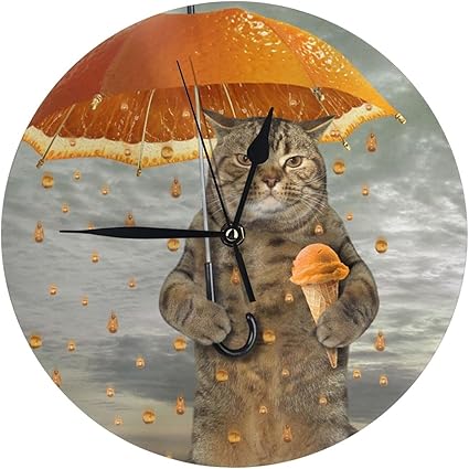 Amazon Co Jp おしゃれ 猫柄 面白い ミカン 傘をさす猫 アイスクリーム 掛け時計 壁掛け 時計 おしゃれ 静か 壁掛け時 リッピング 連続秒針 掛時計 寝室用 壁かけ時計 非電波壁かけ時計 自宅 寝室 部屋飾り 大数字 見やすい ホーム キッチン