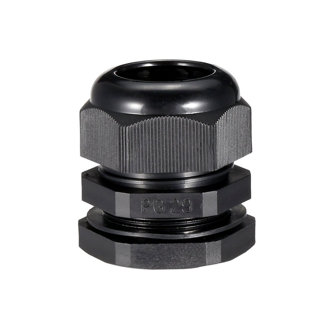 sourcing map PG29 Cable Gland Waterproof Plastic Joint Adjustable Locknut Black for 18mm-25mm Dia Cable Wire