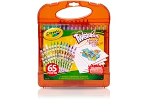 Crayola Twistables Colored Pencils Set 65 pieces (25 pencils + 40 paper sheets), Kids Drawing Kit, Portable Art Case, Kids Colored Pencils, Coloring Supplies, Gifts.