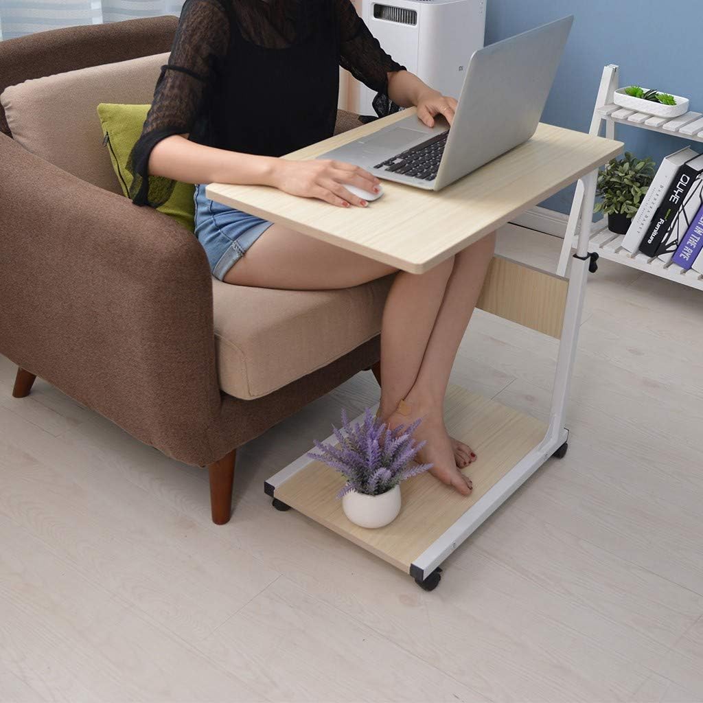 Amazon Com Eoeth Multifunction Office Desk Bedside Laptop Desk Movable Lazy Table Adjustable Portable Bed Desk Side Table Wheels Home Kitchen