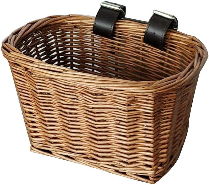 Rlorie Cesta O Canasta De Mimbre Retro para Bicicleta 23 X 18 X 13 Cm Cesta De Bicicleta para
