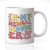 WHTYEFZ In My Medical School Era 11 oz Ceramic Coffee Mug | Retro Floral Coffee Cup, Pharmacy School Acceptance Gifts for Medical Student Future Doctor, Gaduation Gifts for Med Student