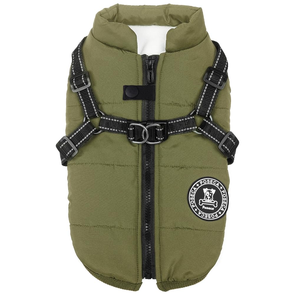Poseca Dog Clothes for Small Dogs Dog Coat Waterproof Winter Jacket Warm Vest Dog Clothes Dog Coat Warm Winter Dog Jacket with Dog Harness for Small Medium Large Dogs — image 1