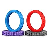 Chew Bracelets for Sensory Kids, Silicone Oral Motor Chewy Teether Bracelet for Chewers with Autism, ADHD, SPD, or Biting Needs, 4 Colors