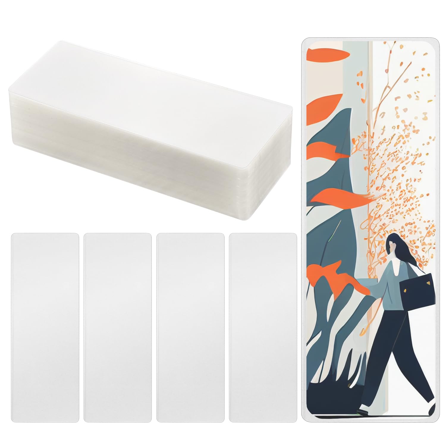 200pcs Bookmark Laminating Pouches, 2.36x6.29 Inch Hot Laminating Pouches 5 Mils Clear Bookmark Sleeves Thermal Laminating Pockets for Book Lovers Nature Lovers