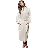 Personalized Embroidered and Monogrammed Bathrobes for Women | Lightweight Long Waffle Kimono Unisex Spa Robe