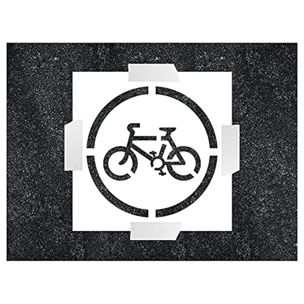 V Safety Cycling Icon Stencil - 400x400mm - 1.1mm Polypropylene