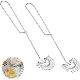 2Pcs Scandinavian Flat Egg Whisk,Stainless Steel Flat Spring Coil Whisk,Gravy Sauce Whisks,Egg Beater Whipper Spiral Whisks,Eggs Frother Milk Beater Blender Cooking Tools for Baking