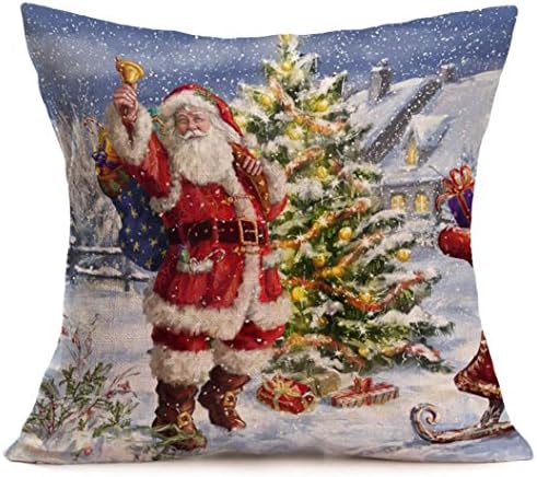 Christmas Pillow case,MEIbax Merry Christmas Linen Santa Pillow Cases Sofa Cushion Cover Home Decoration Specifications: (K)