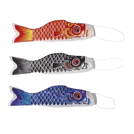 FidgetGear 3pcs Koinobori Koi Nobori Carp Windsocks Streamers Fish Flag Decor 15.75inch