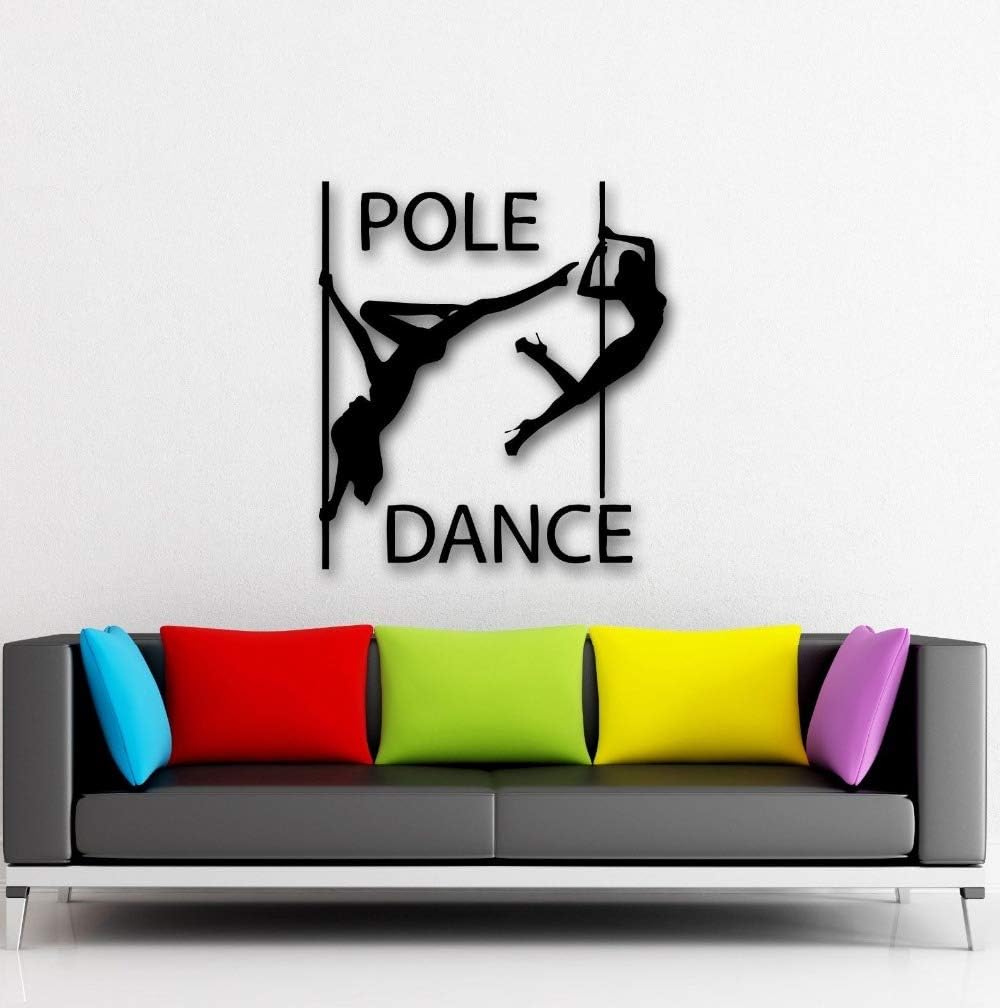 Crjzty Removable Vinyl Decal Pole Dance Girls Dance Wall Sticker Art Decal Home decoration Wall Paper Living Room Decor Mural 57 * 65cm