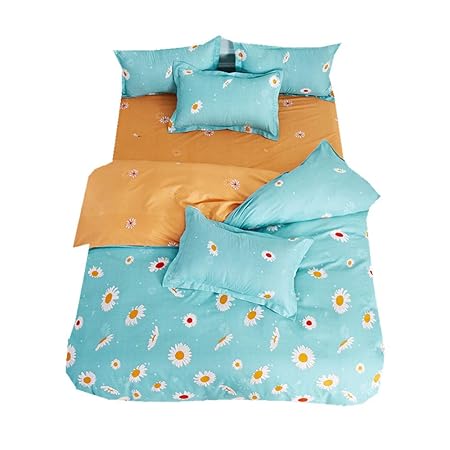 Sticker superb 220x230cm Blauem Bettwäsche Set mit 2 Teilig Kissenbezug, 3D Blumendruck Mann Frau Bettbezug Set Nicht-Eisen (