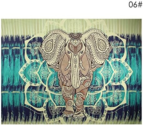 Indian Decor Mandala Tapestry Wall Hanging Hippie Throw Bohemian Twin Bedspread Yellow Elephant