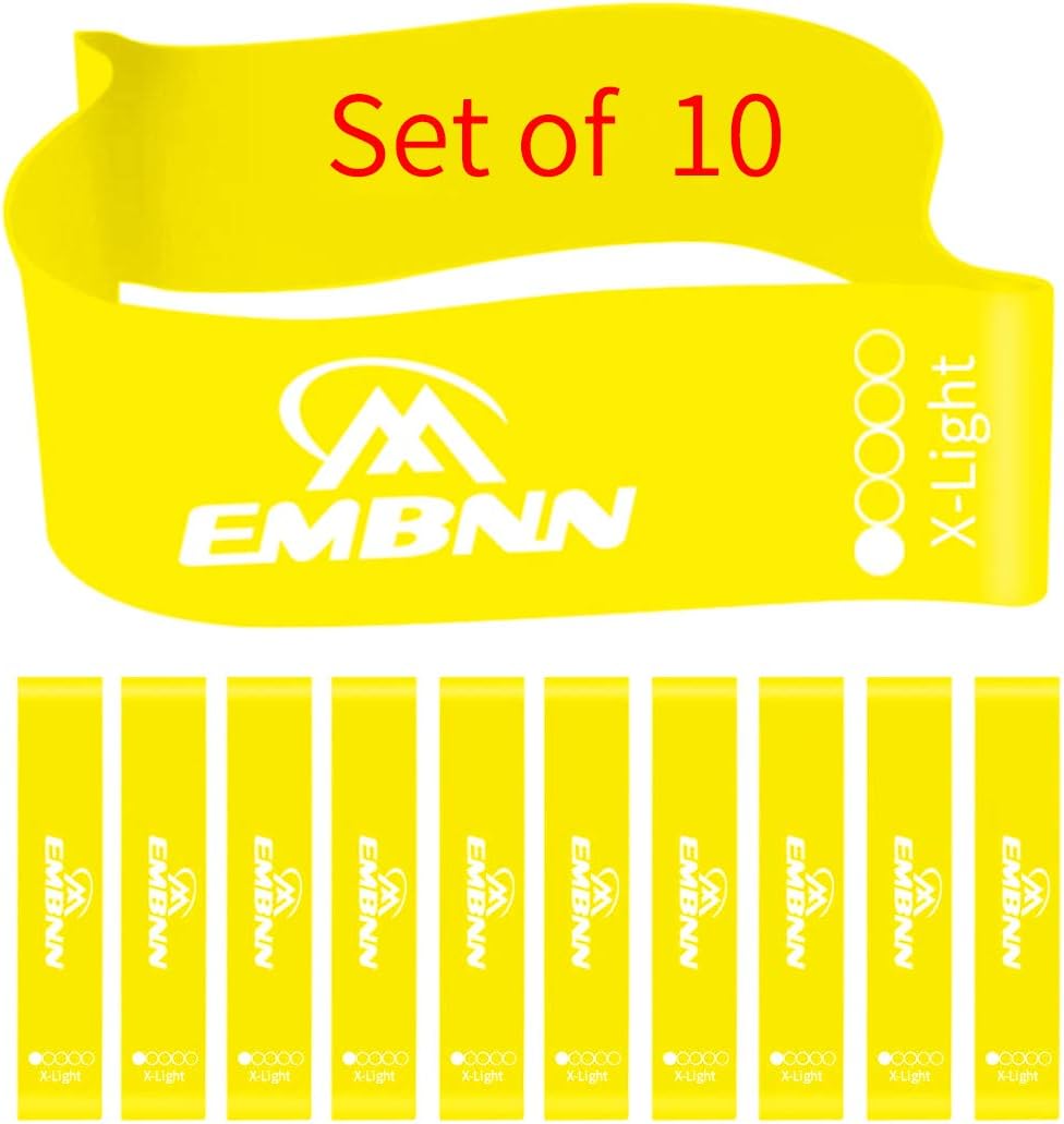 EMBNN Resistance Loop Exercise Bands, Premium-Quality Workout Bands Include eBook, Manual, Set of 3 & 5