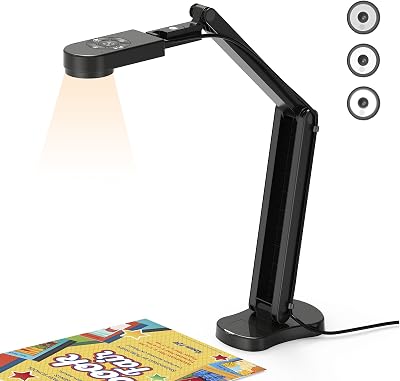 THUSTAND 8MP Visualiser Document Camera USB 4K A3 Light Dual Mics Mac Windows