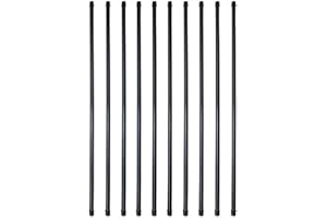 MTB SUPPLY 3/4 Inch Round x 32 Inch Length Staircase Deck Balusters Standard Plain Black Coated for Stair/Deck/Porch Pack of 10